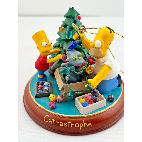 SIMPSONS Bradford Tree Christmas Ornament Illuminated "Cat-astrophe" Snowball - Picture 2 of 10